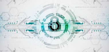 Koruma konsepti. Koruma mekanizması, sistem gizliliği. Vektör illüstrasyonu