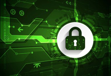 Koruma konsepti. Koruma mekanizması, sistem gizliliği. Vektör illüstrasyonu