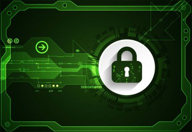 Koruma konsepti. Koruma mekanizması, sistem gizliliği. Vektör illüstrasyonu