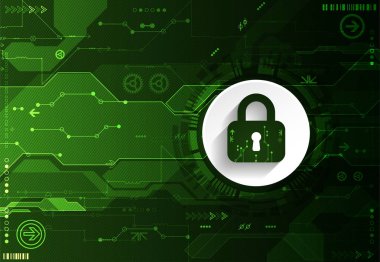 Koruma konsepti. Koruma mekanizması, sistem gizliliği. Vektör illüstrasyonu