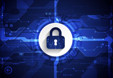 Koruma konsepti. Koruma mekanizması, sistem gizliliği. Vektör illüstrasyonu