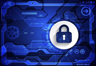 Koruma konsepti. Koruma mekanizması, sistem gizliliği. Vektör illüstrasyonu