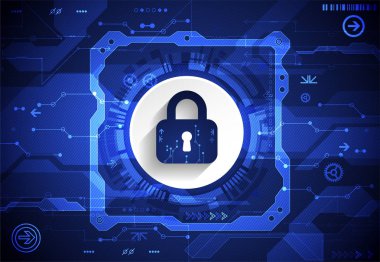 Koruma konsepti. Koruma mekanizması, sistem gizliliği. Vektör illüstrasyonu