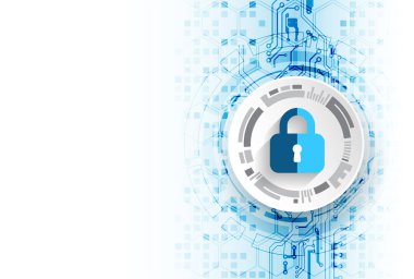 Koruma konsepti. Koruma mekanizması, sistem gizliliği. Vektör illüstrasyonu