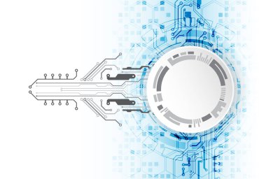Vektör çizimi, yüksek teknoloji dijital teknoloji ve mühendislik teması