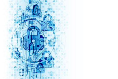 Koruma konsepti. Koruma mekanizması, sistem gizliliği. Vektör illüstrasyonu