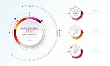 Vektör Infographic şablonu. İş kavramı ile seçme hakkı. Vektör çizim.