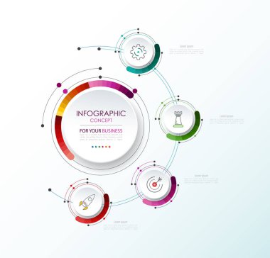 Vektör Infographic şablonu. İş kavramı ile seçme hakkı. Vektör çizim.