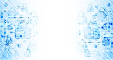 Koruma konsepti. Koruma mekanizması, sistem gizliliği. Vektör illüstrasyonu