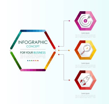 Vektör Infographic şablonu. İş kavramı ile seçme hakkı. Vektör çizim.
