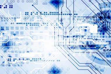 Soyut teknoloji devre kartı. İletişim konsepti