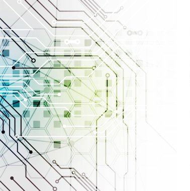 Vektör çizimi, yüksek teknoloji dijital teknoloji ve mühendislik teması