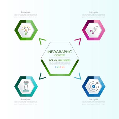 Vektör Infographic şablonu. İş kavramı ile seçme hakkı. Vektör çizim.