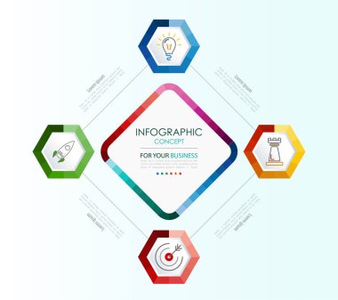 Vektör Infographic şablonu. İş kavramı ile seçme hakkı. Vektör çizim.
