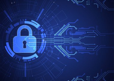 Koruma konsepti. Koruma mekanizması, sistem gizliliği. Vektör illüstrasyonu