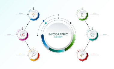 Vektör Infographic şablonu. İş kavramı ile seçme hakkı. Vektör çizim.