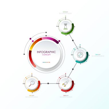 Vektör Infographic şablonu. İş kavramı ile seçme hakkı. Vektör çizim.