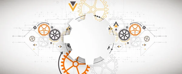 Vector Illustration Tech Digital Technology Engineering Theme — Stock Vector