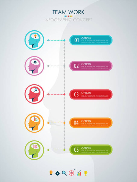 Info graphic teamwork. Business concept. Vector