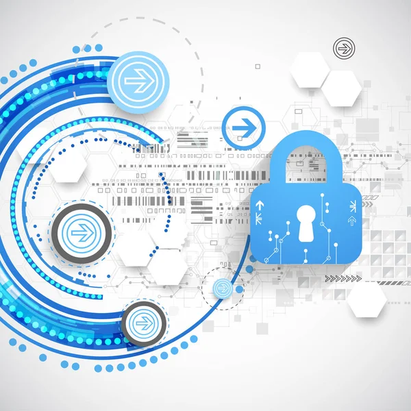 保护概念 安全机制 系统隐私 数字技术背景 — 图库矢量图片