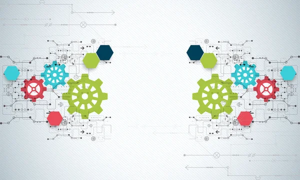 Illustration Vectorielle Cogwheel Technologie Numérique Pointe Arrière Plan Ingénierie — Image vectorielle