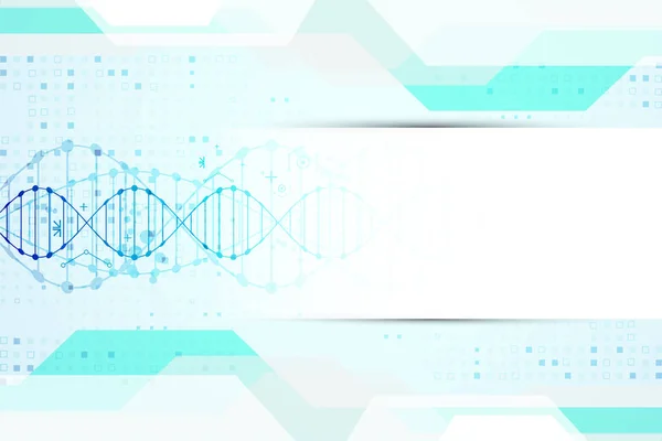 科学のテンプレート Dna 分子の背景 ベクトル図 — ストックベクタ