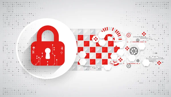 Kırmızı koruma arka plan. Teknoloji güvenlik, encode ve şifresini çözmek, techno düzeni, vektör çizim