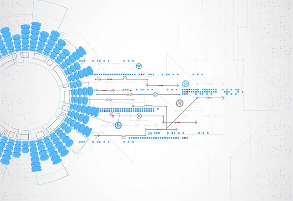 Contexte Technologique Abstrait Avec Divers Éléments Structure Motif Technologie Toile — Image vectorielle