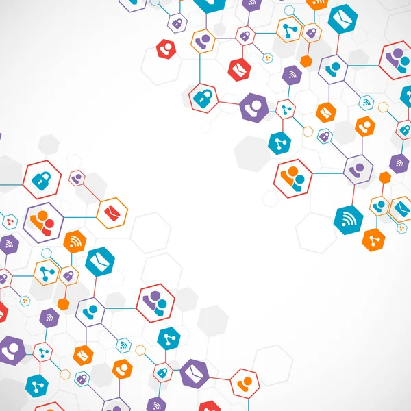 Sosyal medya arka plan vektör. Ağ kavramı.