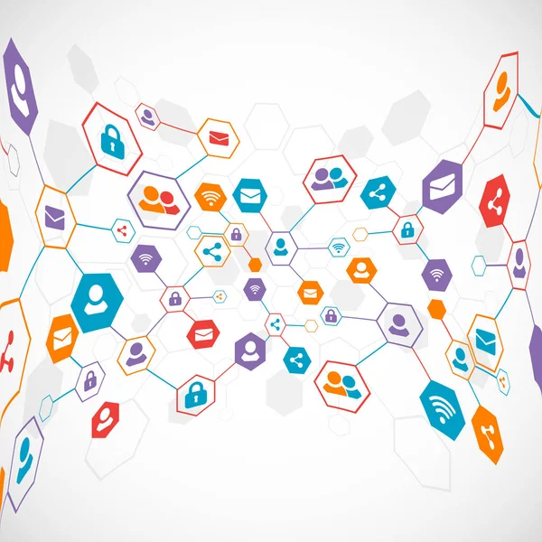 Sosyal medya arka plan vektör. Ağ kavramı.