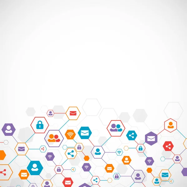 Sosyal medya arka plan vektör. Ağ kavramı.