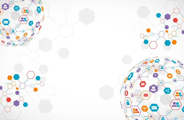 Sosyal medya arka plan vektör. Ağ kavramı. 