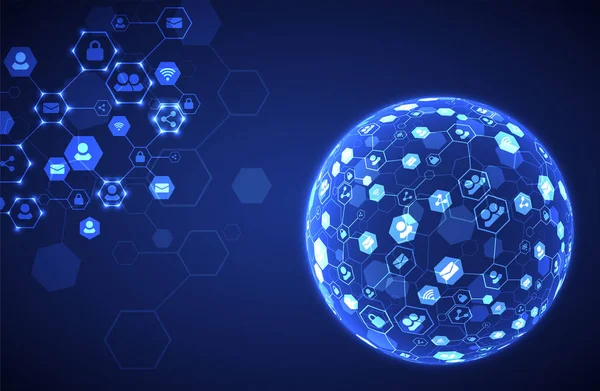 Sosyal medya arka plan vektör. Ağ kavramı. 