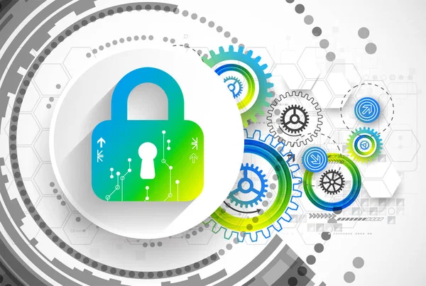 Koruma konsepti. Koruma mekanizması, sistem gizliliği. Vektör illüstrasyonu