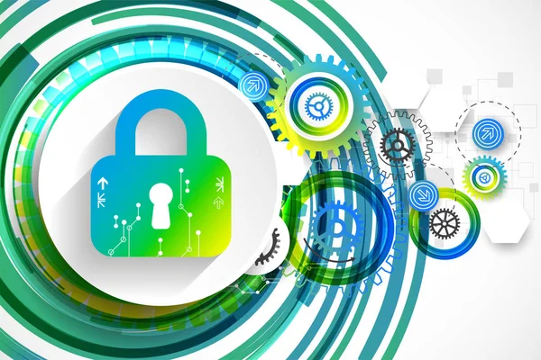 Koruma konsepti. Koruma mekanizması, sistem gizliliği. Vektör illüstrasyonu