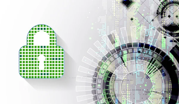 Koruma konsepti. Koruma mekanizması, sistem gizliliği. Vektör illüstrasyonu