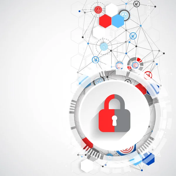 Koruma konsepti. Koruma mekanizması, sistem gizliliği. Vektör illüstrasyonu