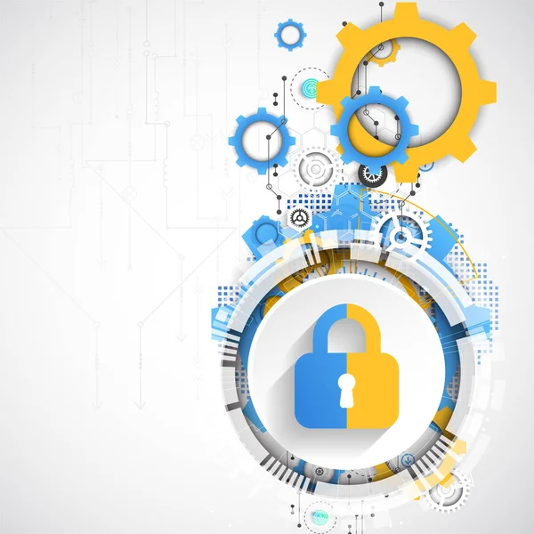 Koruma konsepti. Koruma mekanizması, sistem gizliliği. Vektör illüstrasyonu