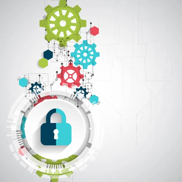 Koruma konsepti. Koruma mekanizması, sistem gizliliği. Vektör illüstrasyonu