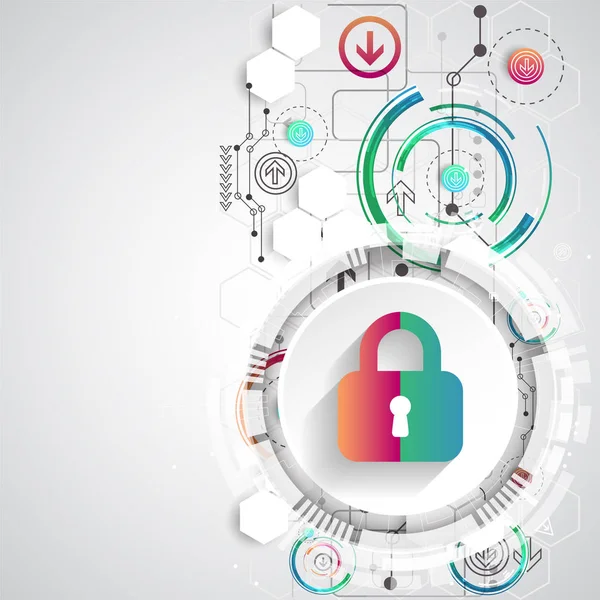 Koruma konsepti. Koruma mekanizması, sistem gizliliği. Vektör illüstrasyonu
