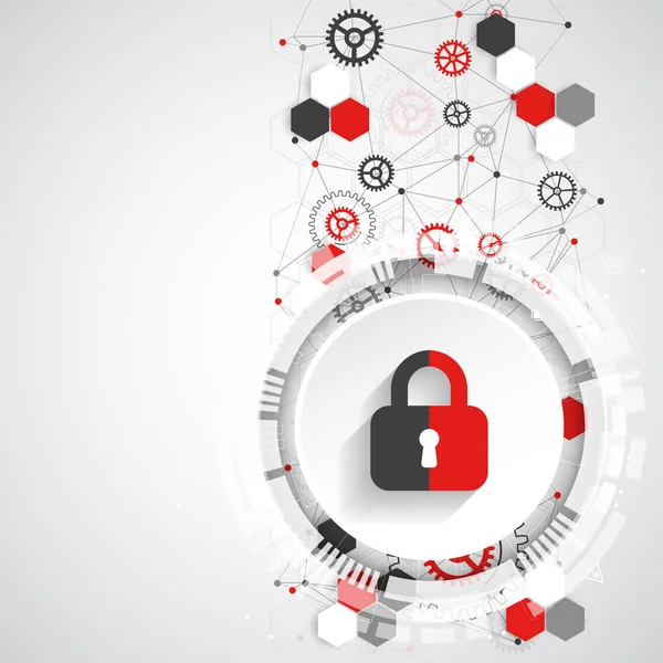 Koruma konsepti. Koruma mekanizması, sistem gizliliği. Vektör illüstrasyonu