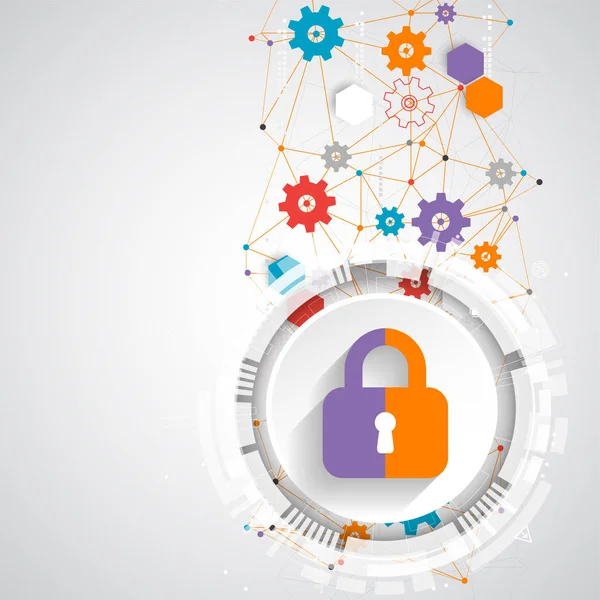 Koruma konsepti. Koruma mekanizması, sistem gizliliği. Vektör illüstrasyonu