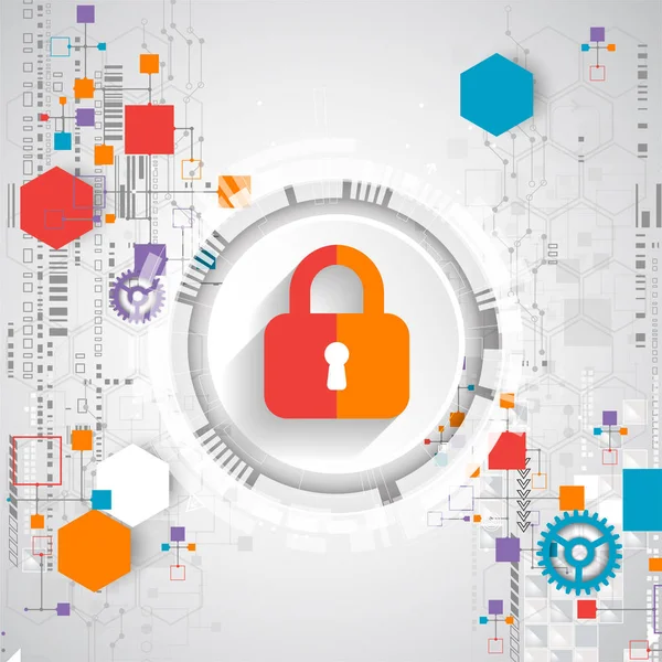 Koruma konsepti. Koruma mekanizması, sistem gizliliği. Vektör illüstrasyonu