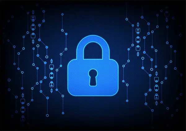 Koruma konsepti. Koruma mekanizması, sistem gizliliği. Vektör illüstrasyonu