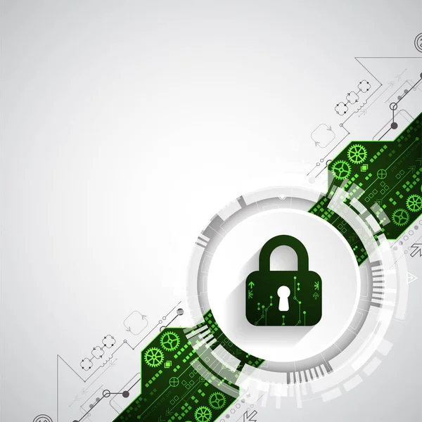 Koruma konsepti. Koruma mekanizması, sistem gizliliği. Vektör illüstrasyonu