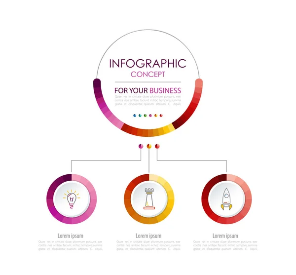 Vector Infographic Mall Affärsidén Med Alternativ Vektorillustration — Stock vektor