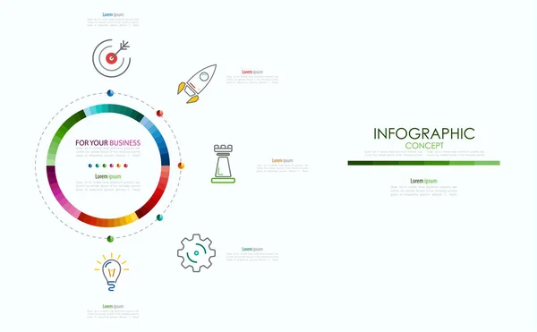 Plantilla Infografía Vectorial Concepto Negocio Con Opciones Ilustración Vectorial — Vector de stock