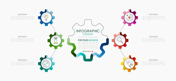 Plantilla Infografía Vectorial Concepto Negocio Con Opciones Ilustración Vectorial — Vector de stock