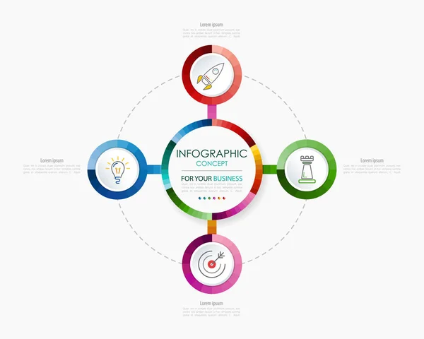 Modèle Infographie Vectorielle Concept Entreprise Avec Options Illustration Vectorielle — Image vectorielle