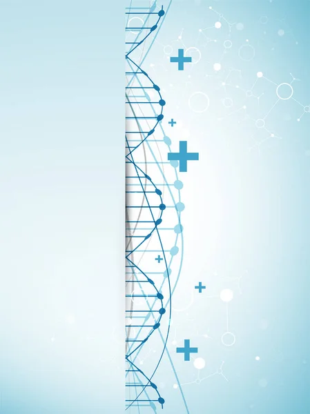 Science Template Wallpaper Banner Dna Molecules Vector Illustration — Stock Vector